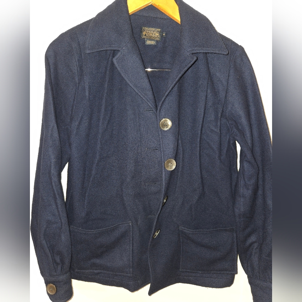 Vintage 70s Pendleton Virgin Wool Button Front Shirt Jacket